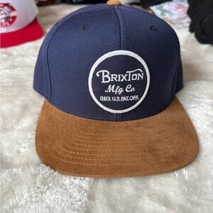 Brixton Navy Cap with Brown Suede Visor